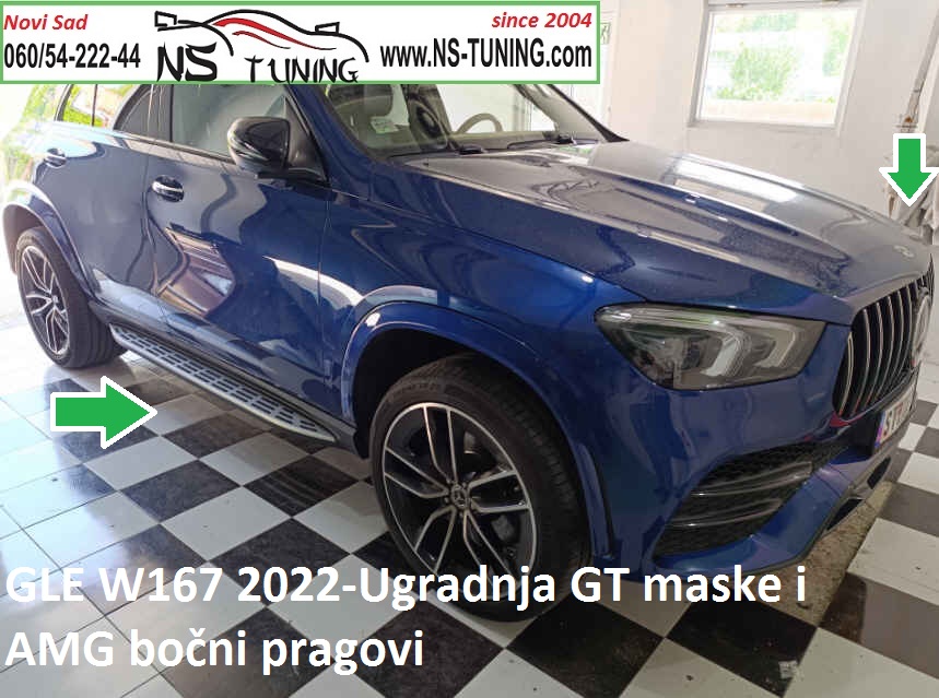 w167 gle mercedes maska gt hrom silver crna ugradnja novi sad ns tuning